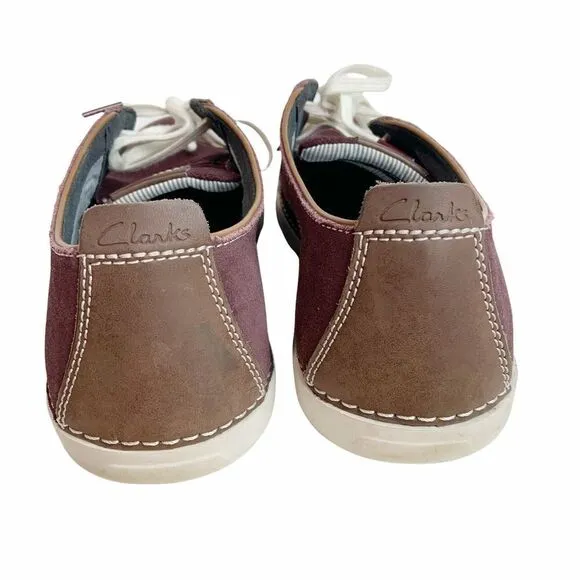 Clarks Red/Purple Casual leather Lace Up Sneakers size 9.5 15807