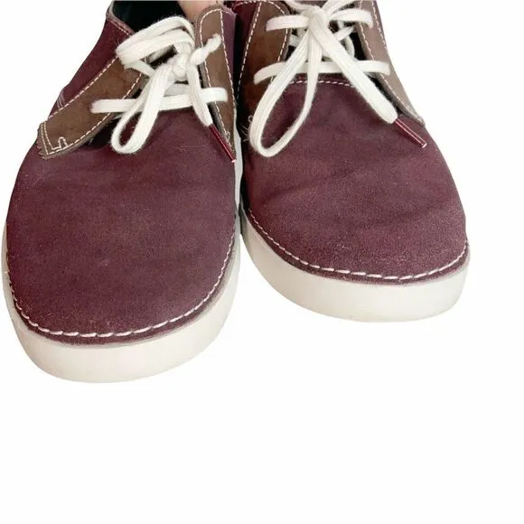 Clarks Red/Purple Casual leather Lace Up Sneakers size 9.5 15807