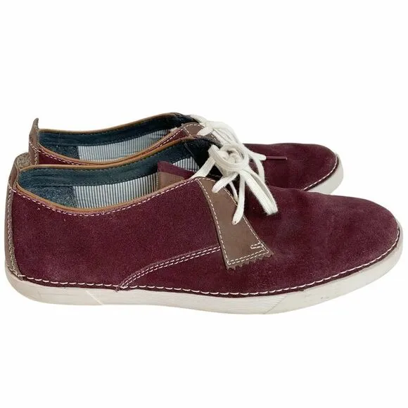 Clarks Red/Purple Casual leather Lace Up Sneakers size 9.5 15807