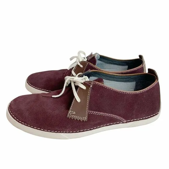 Clarks Red/Purple Casual leather Lace Up Sneakers size 9.5 15807