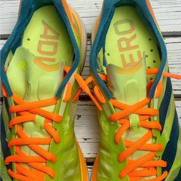 CLEANED Size 7.5 - adidas Adizero Adios Pro 2 Pulse Lime Flash Orange