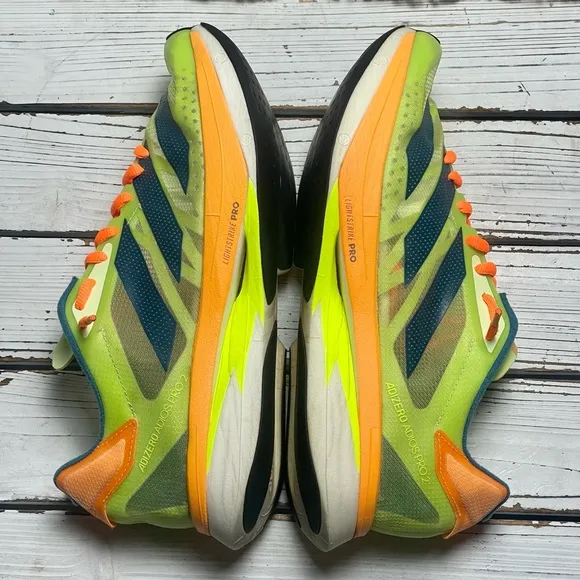 CLEANED Size 7.5 - adidas Adizero Adios Pro 2 Pulse Lime Flash Orange