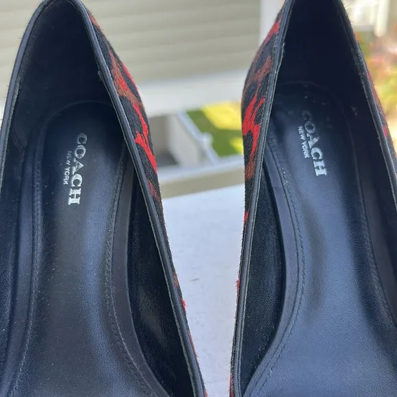 Coach Smith Wild Beast Haircalf Black/Brown/ Reddish-Orange Pumps Size 7.5