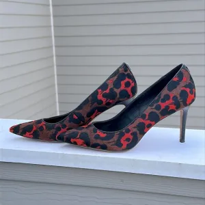 Coach Smith Wild Beast Haircalf Black/Brown/ Reddish-Orange Pumps Size 7.5