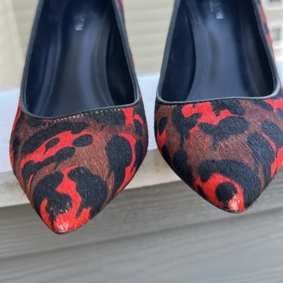 Coach Smith Wild Beast Haircalf Black/Brown/ Reddish-Orange Pumps Size 7.5