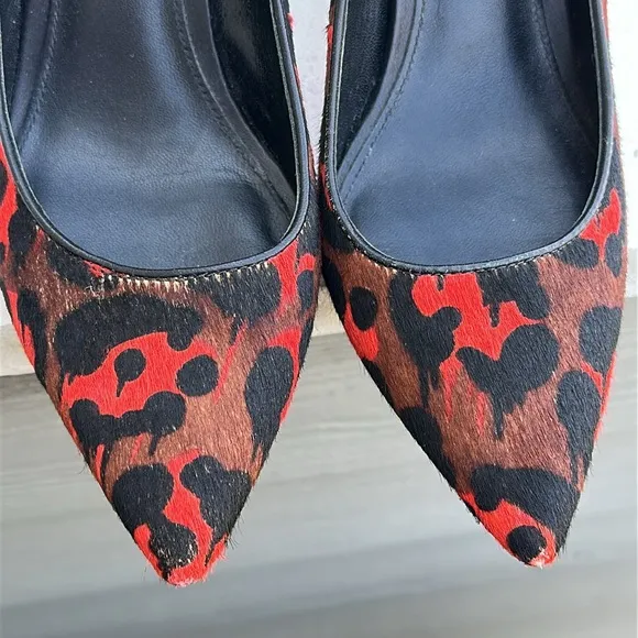 Coach Smith Wild Beast Haircalf Black/Brown/ Reddish-Orange Pumps Size 7.5