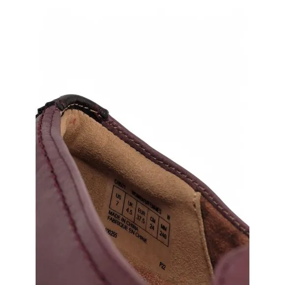Cobb Hill Burgundy Leather Loafers Women’s 7W | Janney Penny Comfort Flats