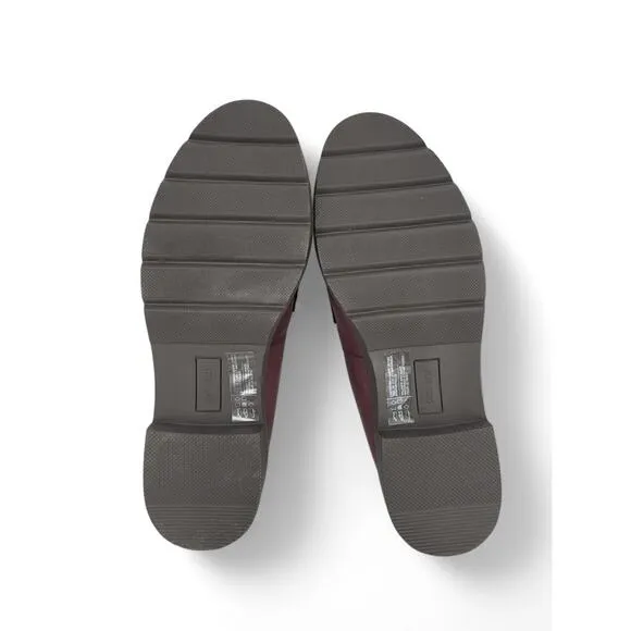 Cobb Hill Burgundy Leather Loafers Women’s 7W | Janney Penny Comfort Flats