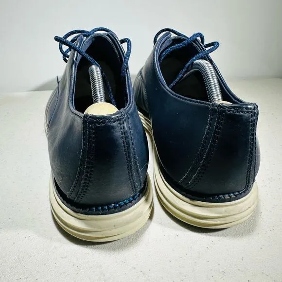 Cole Haan C22766 Men Blue Leather Grand Plain Toe Oxford Casual Shoes Size 8.5M