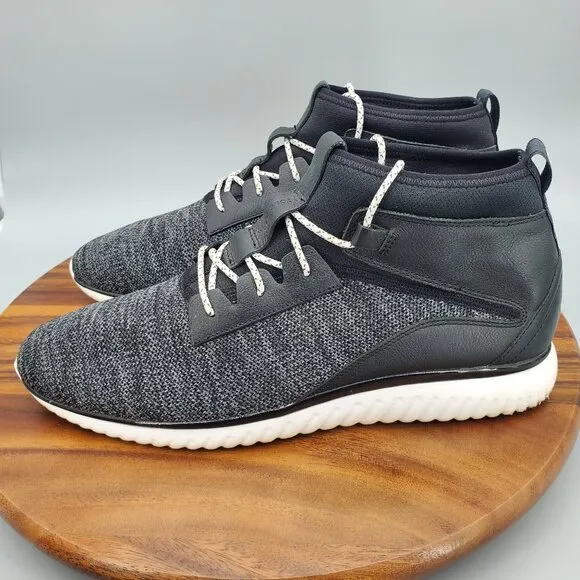 Cole Haan Grand Motion Shoes Men's 11 M Black Gray Stitchlite Leather Sneakers