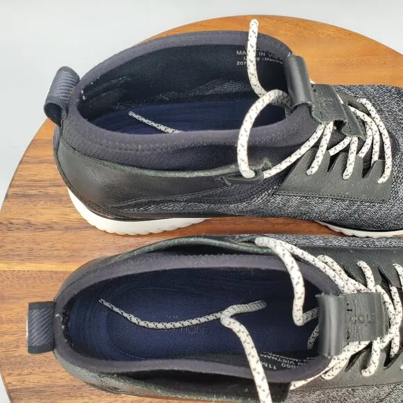 Cole Haan Grand Motion Shoes Men's 11 M Black Gray Stitchlite Leather Sneakers