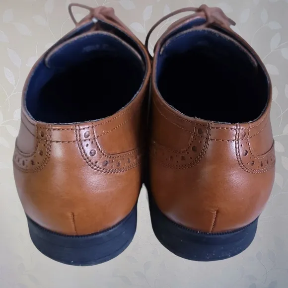 Cole Haan Grand OS Signature Leather Wingtip Lace Up Oxfords Brown 10