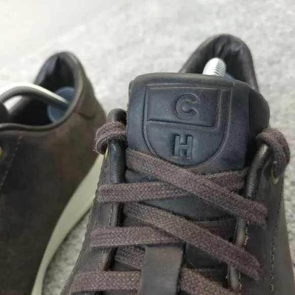 Cole Haan GrandPro Tennis Sneakers Mens 10.5 Shoes Java Brown Leather Lace Up
