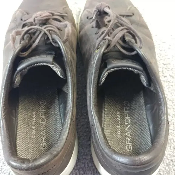Cole Haan GrandPro Tennis Sneakers Mens 10.5 Shoes Java Brown Leather Lace Up