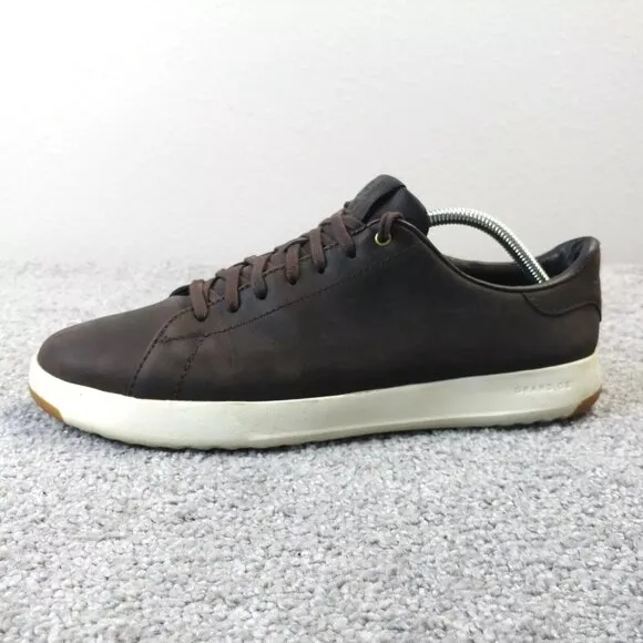 Cole Haan GrandPro Tennis Sneakers Mens 10.5 Shoes Java Brown Leather Lace Up