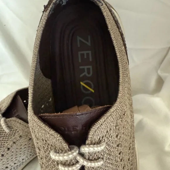 Cole Haan Mens Original Grand Stitchlite Beige Wing Oxford Shoes