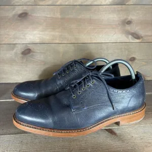 cole haan mens size 8.5 shoes blue leather comfort lace up work oxfords