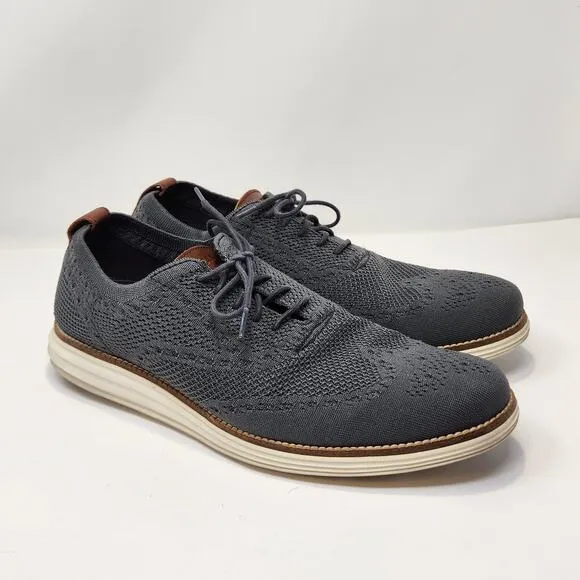 Cole Haan Original Grand Gray Stitchlite Wingtip Oxford Shoes Men Size 11 M