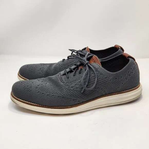 Cole Haan Original Grand Gray Stitchlite Wingtip Oxford Shoes Men Size 11 M