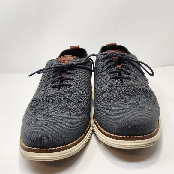 Cole Haan Original Grand Gray Stitchlite Wingtip Oxford Shoes Men Size 11 M