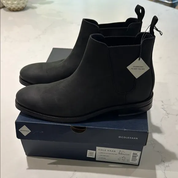 Cole Haan Waterproof Black Chelsea Boots