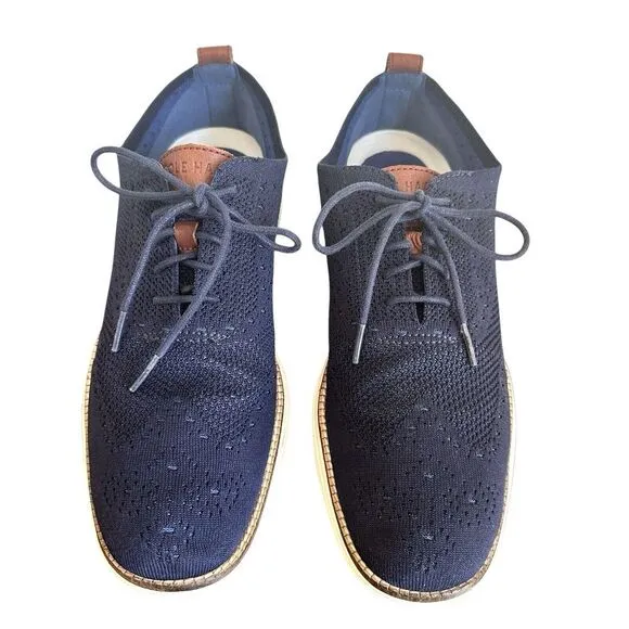 Cole Haan Zerogrand Shoes Mens 10 M Blue Stitchlite Wingtip Oxford Casual C27960