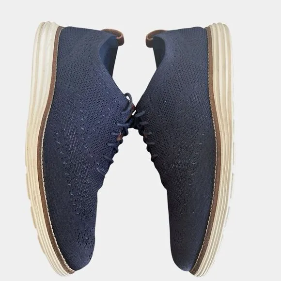 Cole Haan Zerogrand Shoes Mens 10 M Blue Stitchlite Wingtip Oxford Casual C27960