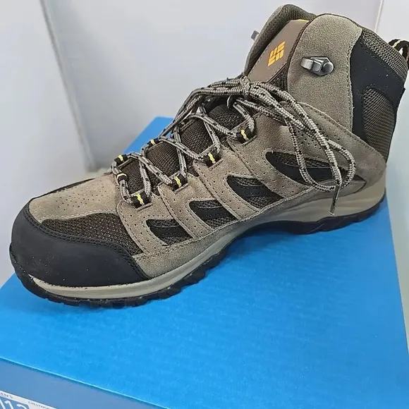 Columbia Crestwood Mid Boots Men's 13 Waterproof Gray Hiking BM5371-231 New NIB
