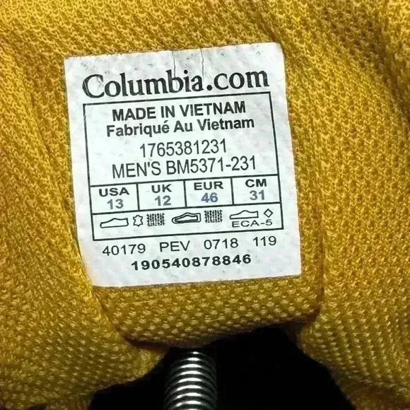 Columbia Men's Crestwood Mid Waterproof Hiking Boots Size 13 EUC