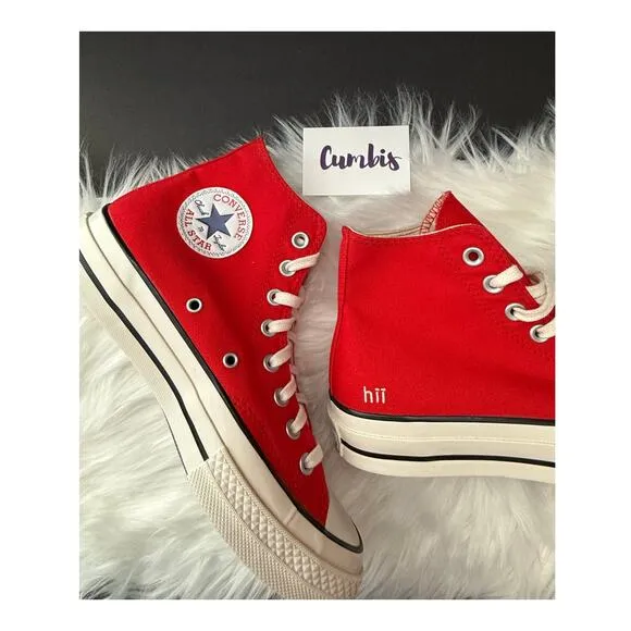 Converse Chuck 70 High Top Casual Shoes Red Canvas Men' Size 6.5 W 8.5 165504C