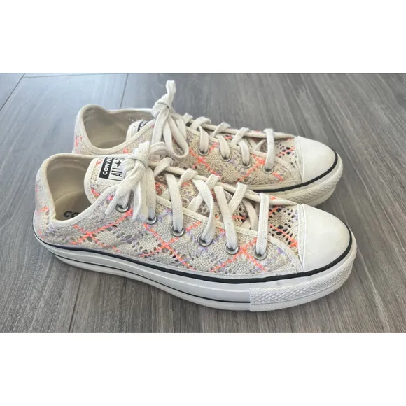 Converse Chuck Taylor Crochet Knit Platform Sneakers Women’s 9 Low Top Festival