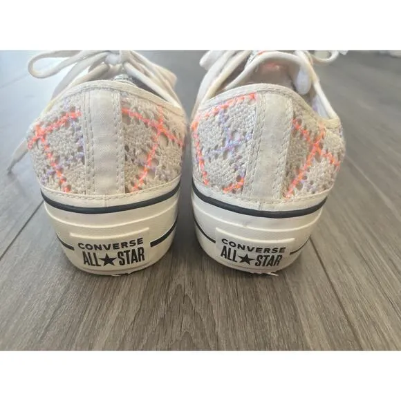 Converse Chuck Taylor Crochet Knit Platform Sneakers Women’s 9 Low Top Festival