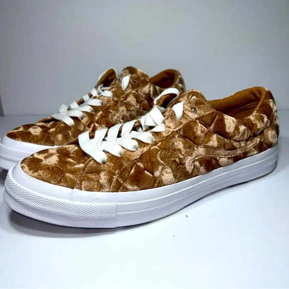 Converse Golf Le Fleur X One Star SZ 12 Quilted Velvet Brown Sugar 165599C