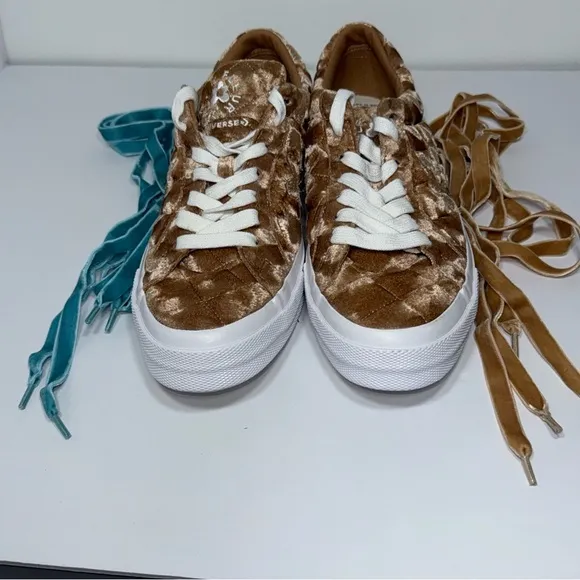 Converse Golf Le Fleur X One Star SZ 12 Quilted Velvet Brown Sugar 165599C