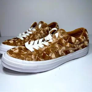 Converse Golf Le Fleur X One Star SZ 12 Quilted Velvet Brown Sugar 165599C