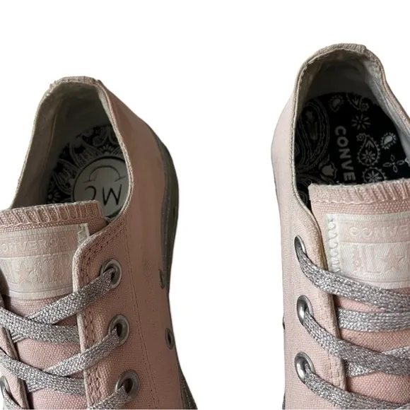 Converse x Miley Cyrus Chuck Taylor All Star Lift Low Pink Glitter Shoes…