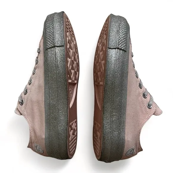 Converse x Miley Cyrus Chuck Taylor All Star Lift Low Pink Glitter Shoes…