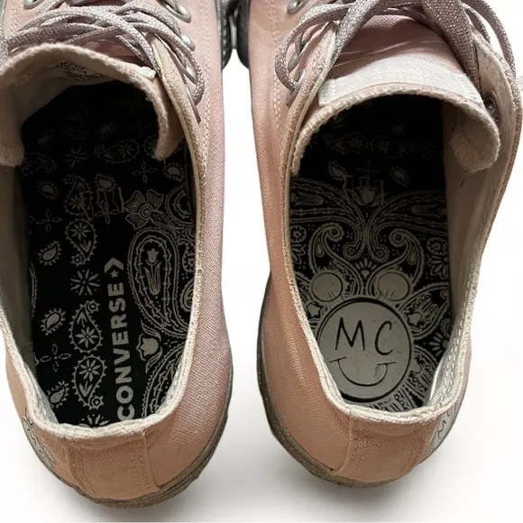 Converse x Miley Cyrus Chuck Taylor All Star Lift Low Pink Glitter Shoes…