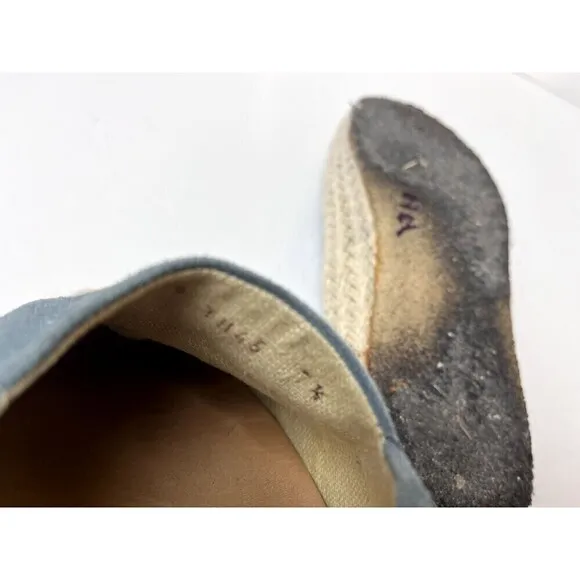 Corneliani ID Men's Blue Suede Espadrilles Size 7.5 Used Elegant Casual Shoes