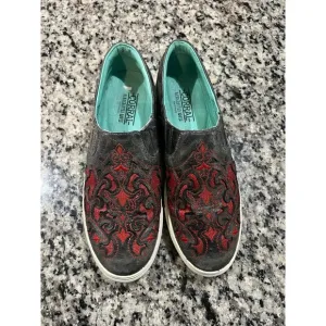 Corral Casual Shoes Womens Glitter Rubber Sole Black Red E1561 size 11 / men’s 9