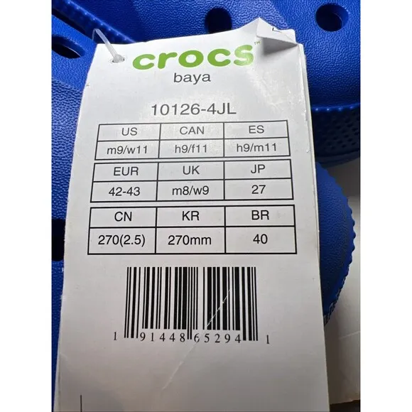 Crocs Men's and Women's Shoes Baya Clogs, Slip On Shoes, Waterproof Sandals Blue