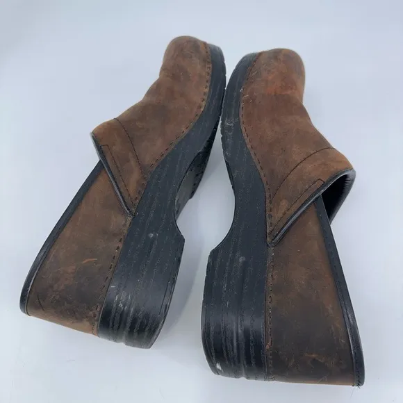 Dansko Shoes Mens 14.5-15 (48 EU) Brown Leather Clog Nurse Work