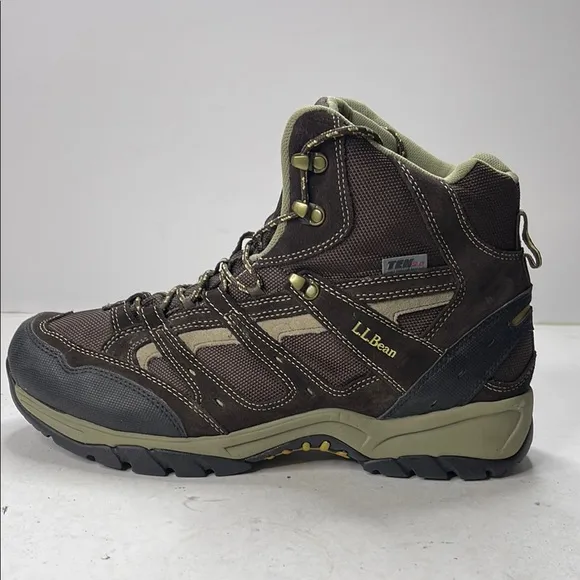 Dark Brown High-Top Hiking Boots with Ankle Support and Breathable Mesh