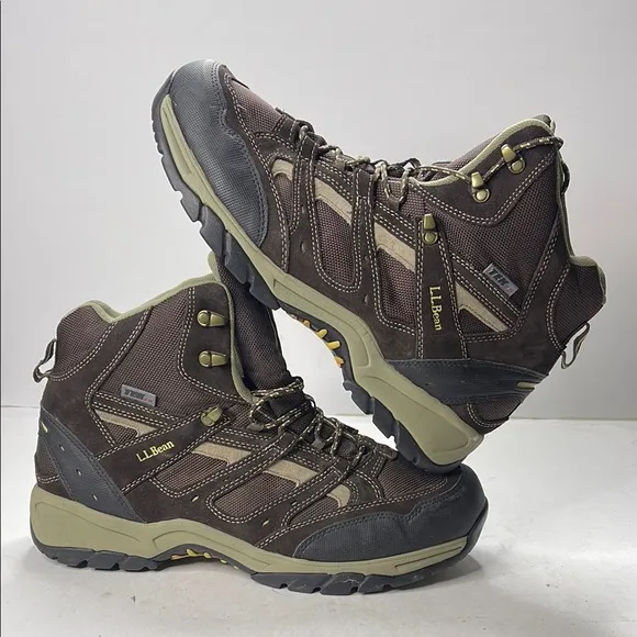 Dark Brown High-Top Hiking Boots with Ankle Support and Breathable Mesh