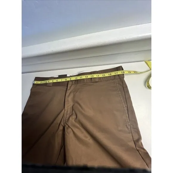 Dickies Flex 34x30 Pants Skinny Straight Brown Mens Twill Workwear Preppy
