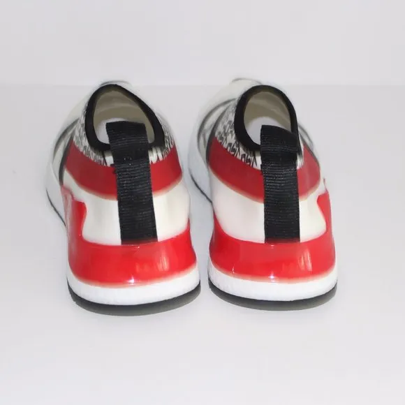 DNKY REESE Women Shoes Logo Strap Sneakers Black White Red Size 6 NEW