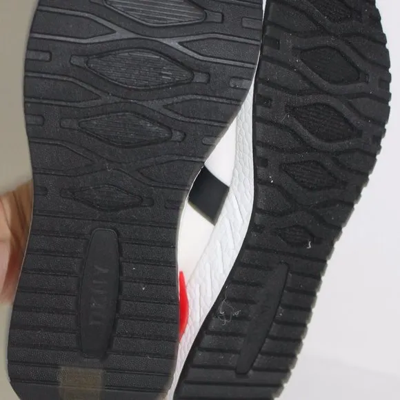 DNKY REESE Women Shoes Logo Strap Sneakers Black White Red Size 6 NEW
