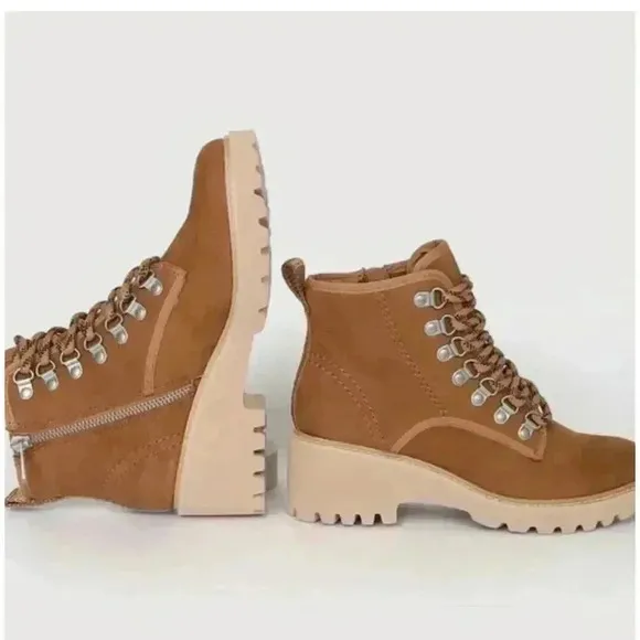 Dolce Vita Women's Huey Hiker Boots Brown Nubuck Ankle Combat size 7.5