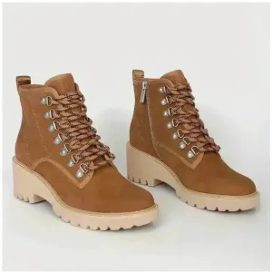 Dolce Vita Women's Huey Hiker Boots Brown Nubuck Ankle Combat size 7.5