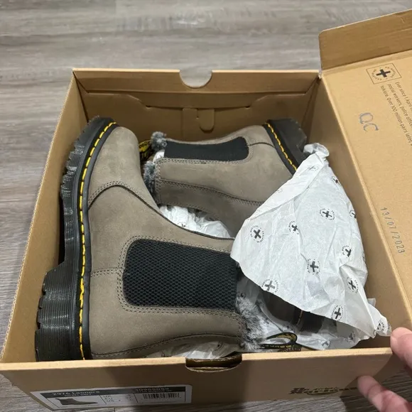 Dr Martens 2976 Leonore Nickel Grey Milled Nubuck WP Waterproof Boots